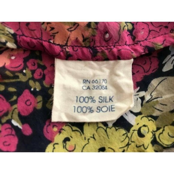 ANTHROPOLOGIE Edme & Esyllte 100% Silk Blouse Top Size XS Semi Sheer Floral - Picture 7 of 7